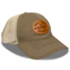 LOUISVILLE SLUGGER Leather Patch Mesh Trucker Hat-Khaki