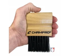 Champro Umpire Gear Wooden Umpire Plate Brush -UMPLIFE Shop A040P Champro Wooden Umpire Plate Brush in hand 2