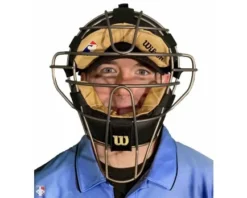 Wilson Umpire Gear Wilson MLB Titanium Umpire Mask With Two-Tone 8 Wilson Umpire Gear Wilson MLB Titanium Umpire Mask With Two-Tone -UMPLIFE Shop A3007T Wilson Titanium Umpire Mask Worn Front View 1