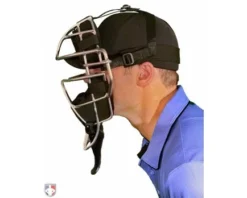 Wilson Umpire Gear Wilson MLB Gold 4" Umpire Throat Guard 7 Wilson Umpire Gear Wilson MLB Gold 4" Umpire Throat Guard -UMPLIFE Shop A3902 Wilson MLB 4 Throat Guard Side View 1