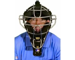 Wilson Umpire Gear Wilson MLB Gold 4" Umpire Throat Guard 6 Wilson Umpire Gear Wilson MLB Gold 4" Umpire Throat Guard -UMPLIFE Shop A3902 YE Wilson MLB Gold 4 Umpire Throat Guard Worn Front View