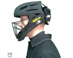 Wilson Umpire Gear Wilson MLB Pro Stock Titanium Umpire Helmet -UMPLIFE Shop A5800 Wilson Pro Stock Titanium Umpire Helmet Worn Side View