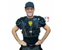 Wilson Umpire Gear Wilson MLB West Vest Pro Gold 2 Memory Foam Umpire Chest Protector -UMPLIFE Shop B7203 Wilson MLB West Vest Pro Gold 2 Memory Foam Umpire Chest Protector front worn