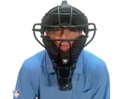 Champro Umpire Gear Champro Vented 4 1/2" Umpire Throat Guard -UMPLIFE Shop CM TG 45 Worn Front