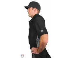 ALL-STAR Umpire Gear All-Star Cobalt Umpire Chest Protector 19 ALL-STAR Umpire Gear All-Star Cobalt Umpire Chest Protector -UMPLIFE Shop CPU5000 All Star Cobalt Umpire Chest Protector Worn Side View with Shirt