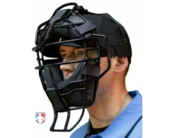 Diamond Umpire Gear Diamond ECLIPSE All-Black IX3 Aluminum Umpire Mask -UMPLIFE Shop DFM ECL Diamond ECLIPSE All Black iX3 Aluminum Umpire Mask worn mask angle