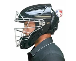 Force3 Umpire Gear Force3 Silver Defender Hockey Style Umpire Helmet -UMPLIFE Shop F3 HSMV3 SV Force3 V2 Silver Defender Hockey Style Umpire Helmet worn side