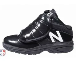 New Balance Referee And Umpire Shoes New Balance V3 Black & White Mid-Cut Umpire Plate Shoes -UMPLIFE Shop MU460XT3 New Balance V3 Black White Mid Cut Umpire Plate Shoes Outside Side View