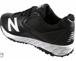 New Balance Referee And Umpire Shoes New Balance V3 Black & White Low-Cut Umpire Base Shoes -UMPLIFE Shop MU950XT3 New Balance V3 Black White Low Cut Umpire Base Shoes Outside Back Angled View