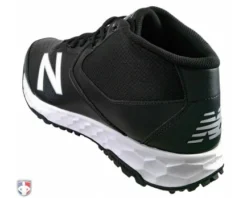 New Balance Referee And Umpire Shoes New Balance V3 Black & White Mid-Cut Umpire Base Shoes -UMPLIFE Shop MUM950T3 New Balance V3 Black White Mid Cut Umpire Base Shoes Outside Back Angled View
