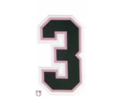 3" Black On Pink On White Precision-Cut Number