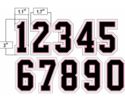 3" Black On Pink On White Precision-Cut Number -UMPLIFE Shop N3 SUB BPKW All Together 1