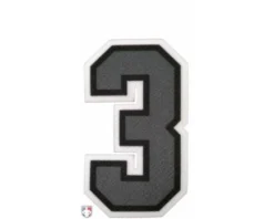 3" Grey On Black On White Precision-Cut Number