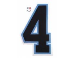 4" Black On Light Blue On White Precision-Cut Number