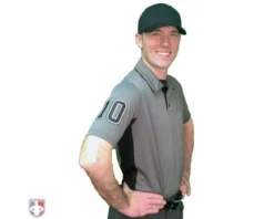 Smitty Umpire Smitty V2 Major League Replica Umpire Shirt - Charcoal Grey With Black -UMPLIFE Shop S314 CH with N4 SUB BWB