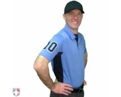 Smitty Umpire Smitty V2 Major League Replica Umpire Shirt - Sky Blue With Black -UMPLIFE Shop S314 SB with N4 SUB BPBW
