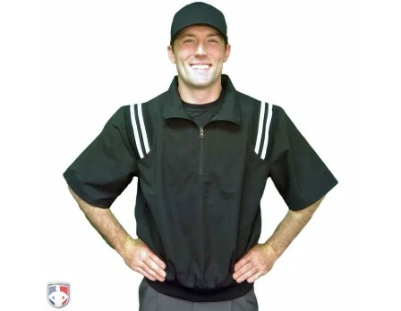 Smitty Umpire Smitty Traditional Half-Zip Short Sleeve Umpire Jacket - Black And White 1 Smitty Umpire Smitty Traditional Half-Zip Short Sleeve Umpire Jacket - Black And White