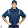 Smitty Umpire Smitty Traditional Half-Zip Short Sleeve Umpire Jacket - Navy And Powder Blue