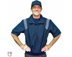 Smitty Umpire Smitty Traditional Half-Zip Short Sleeve Umpire Jacket - Navy And Powder Blue