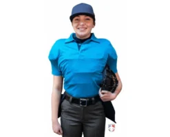 Smitty Umpire Smitty NCAA Softball Short Sleeve Body Flex Women's Umpire Shirt - Bright Blue -UMPLIFE Shop S346 BB Smitty NCAA Softball Short Sleeve Body Flex Womens Umpire Shirt Bright Blue front plate
