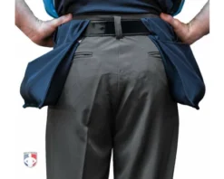 Smitty Umpire Smitty Performance Poly Spandex Charcoal Grey Flat Front Umpire Plate Pants With Expander Waistband -UMPLIFE Shop S355 Smitty Performance Poly Spandex Charcoal Grey Flat Front Umpire Plate Pants back 1