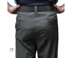 Smitty Umpire Smitty Performance Poly Spandex Charcoal Grey Flat Front Umpire Base Pants With Expander Waistband -UMPLIFE Shop S356 Smitty Performance Poly Spandex Charcoal Grey Flat Front Umpire Base Pants back
