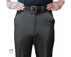 Smitty Umpire Smitty Performance Poly Spandex Charcoal Grey Flat Front Base Umpire Pants -UMPLIFE Shop S356 Smitty Performance Poly Spandex Charcoal Grey Flat Front Umpire Base Pants front 2