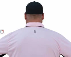 Smitty Umpire Smitty Major League Replica Umpire Shirt - Pink With Black -UMPLIFE Shop SMITTY MAJOR LEAGUE REPLICA UMPIRE SHIRT PINK WITH BLACK BACK CLOSE UP
