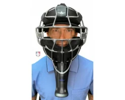 ALL-STAR Umpire Gear All-Star Cobalt 6" Umpire Throat Guard -UMPLIFE Shop TG3U All Star Cobalt Throat Guard Worn Front 1