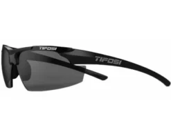 Tifosi Optics Tifosi Track Sunglasses - Gloss Black / Smoke -UMPLIFE Shop TIF TRACK GB Tifosi Track Sunglasses Gloss Black Smoke Front Angled View