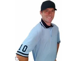 Smitty Umpire Smitty Pro Knit Umpire Shirt - Powder Blue With Black Collar -UMPLIFE Shop U126 300 with N3 SUB BPBW 1