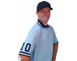 Smitty Umpire Smitty Pro Knit Umpire Shirt - Powder Blue With Black Collar -UMPLIFE Shop U126 300 with N4 SUB BPBW 1