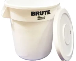 10 Gallon Ball Bucket With Lid (White)